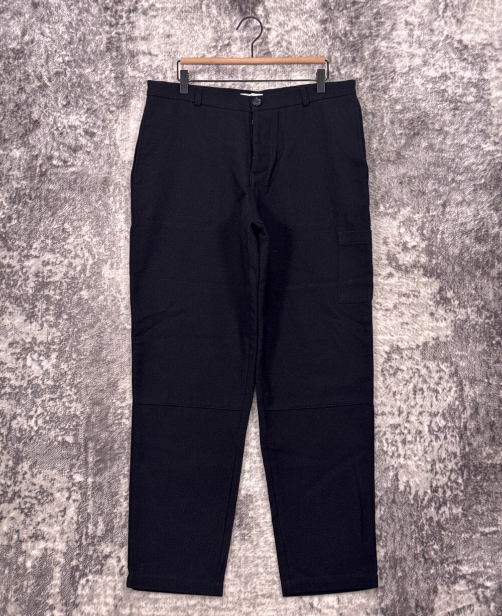 New Oliver Spencer Pants Large Mens Judo Trouser Cargo Basketweave Wool Blue